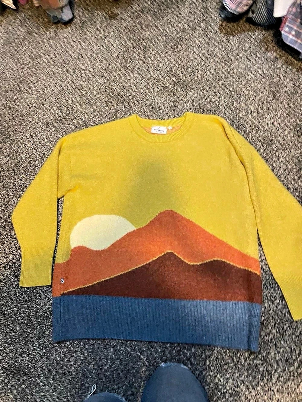 Passenger Scenic Light Knitted Jumper Color Block Crewneck Medium